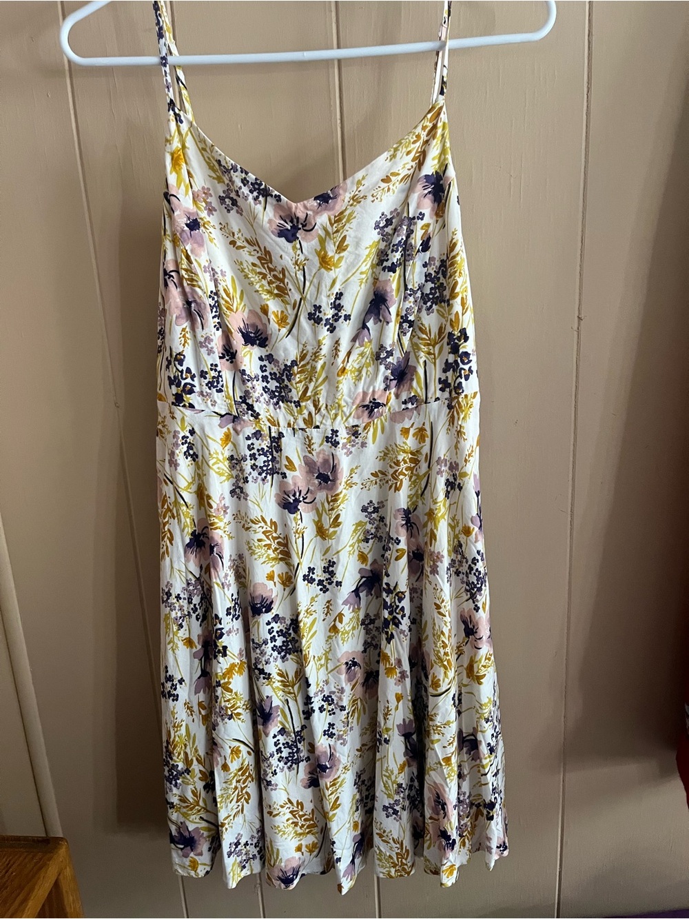 Floral Spaghetti-Strap Summer Dress in White and Pastel